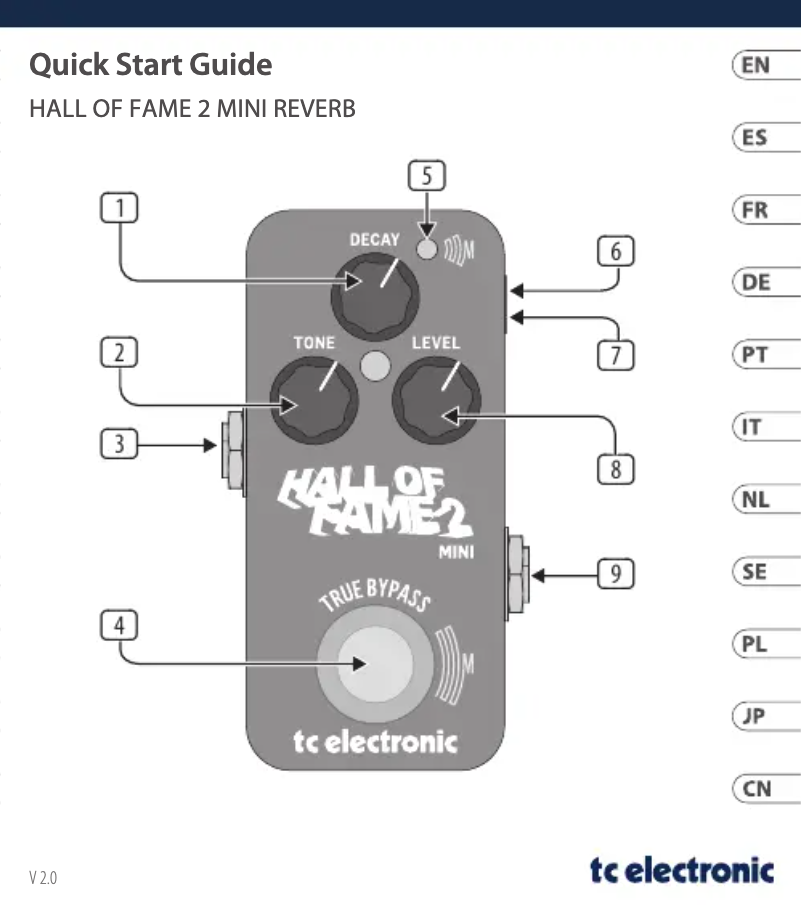 Page n°1 - Manuel utilisateur TC Electronic Hall Of Fame 2 Mini Reverb