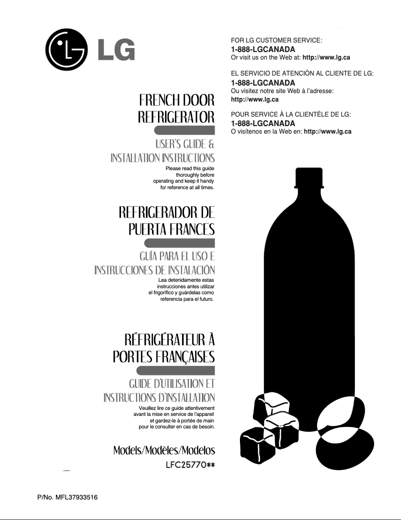 Page 1 de la notice Manuel utilisateur LG LFC25770ST