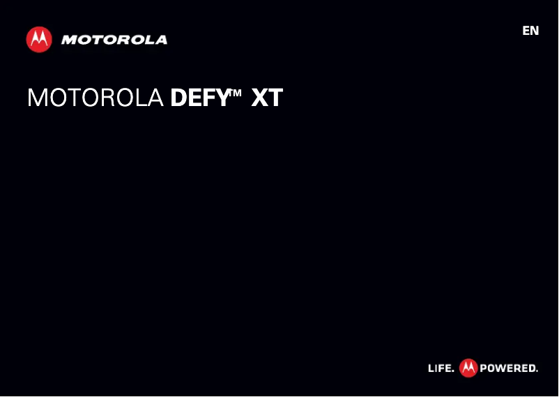 Page 1 de la notice Manuel utilisateur Motorola DEFY XT