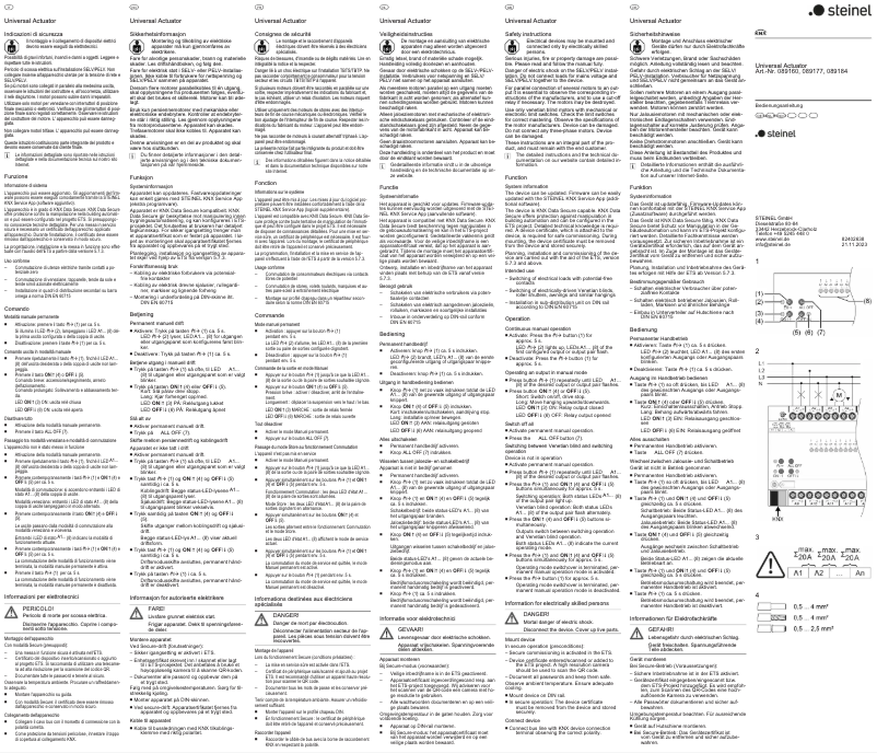 Page 1 de la notice Guide de démarrage rapide Steinel UA16 KNX