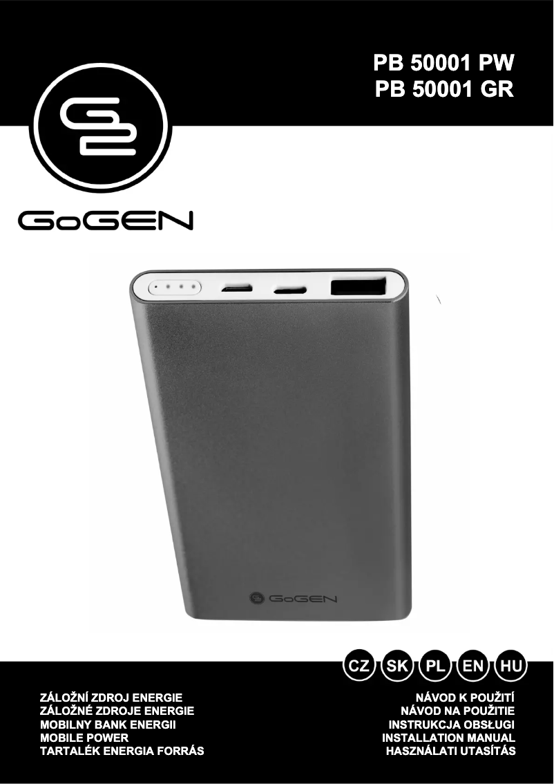 Página 1 del manual Manual de usuario GoGen PB50001PW