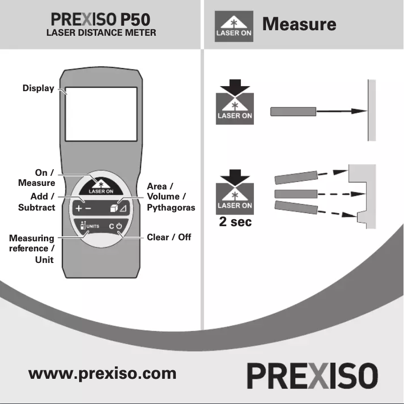 Page n°1 - Manuel utilisateur Prexiso P50