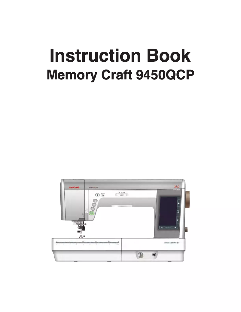Page 1 de la notice Manuel utilisateur Janome Horizon Memory Craft 9450