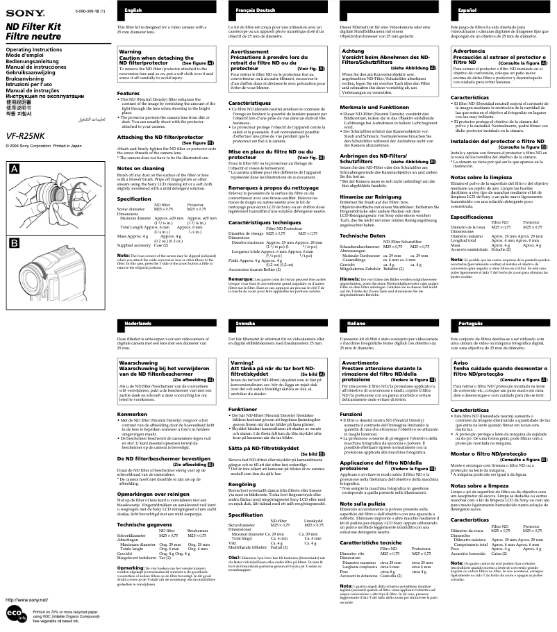 Image de la première page du manuel de l'appareil VF-R25NK