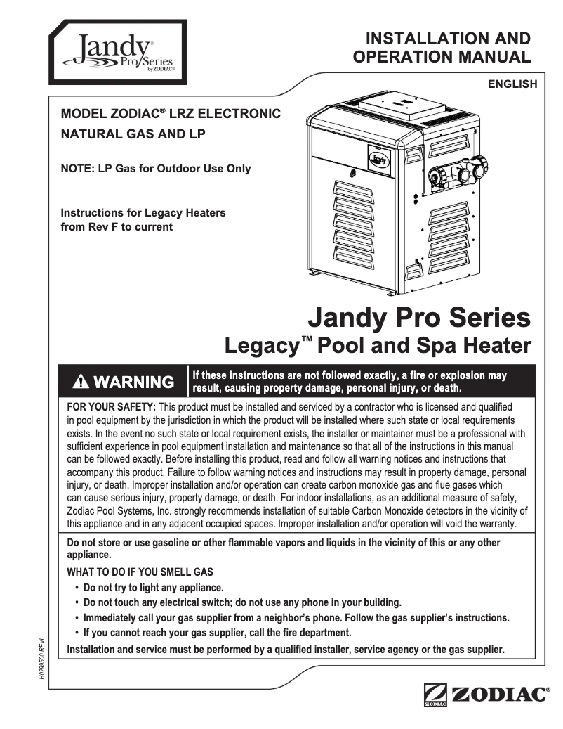 Page 1 of the manual User Manual JANDY Legacy