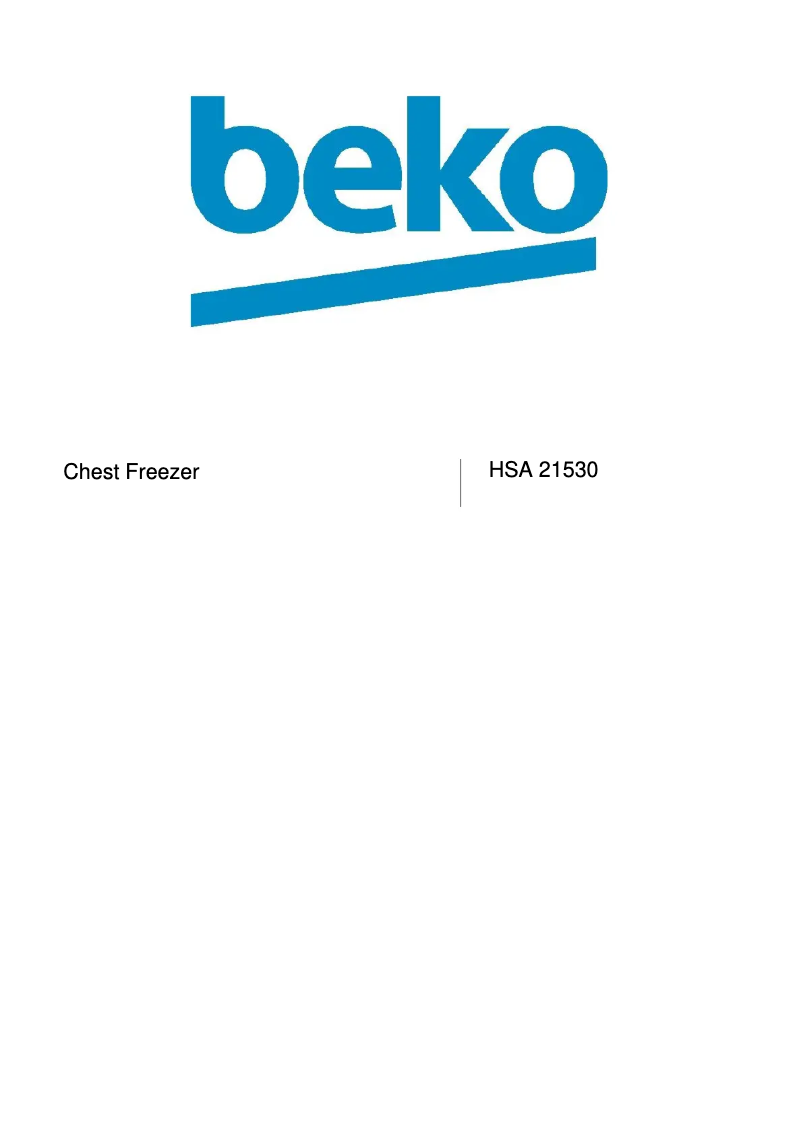 Page 1 de la notice Manuel utilisateur Beko HSA21530