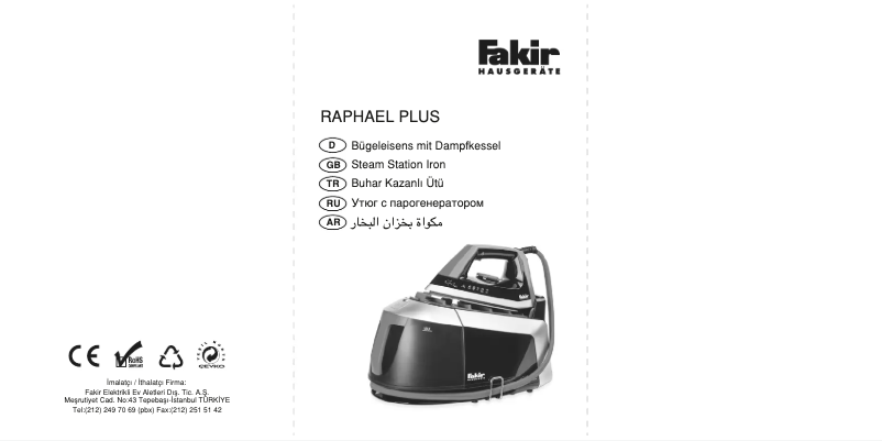 Page 1 de la notice Manuel utilisateur Fakir Raphael Plus