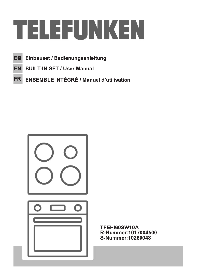 Page 1 de la notice Manuel utilisateur Telefunken TFEHI60SW10A