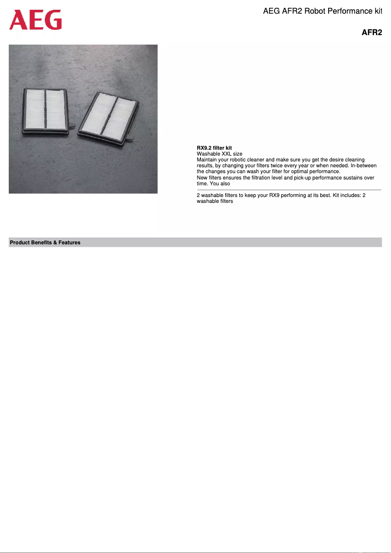 Page n°1 - Manuel utilisateur AEG AFR2