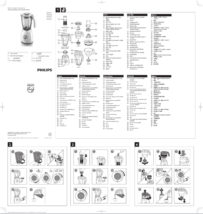 Page n°1 - Manuel utilisateur Philips HR2061