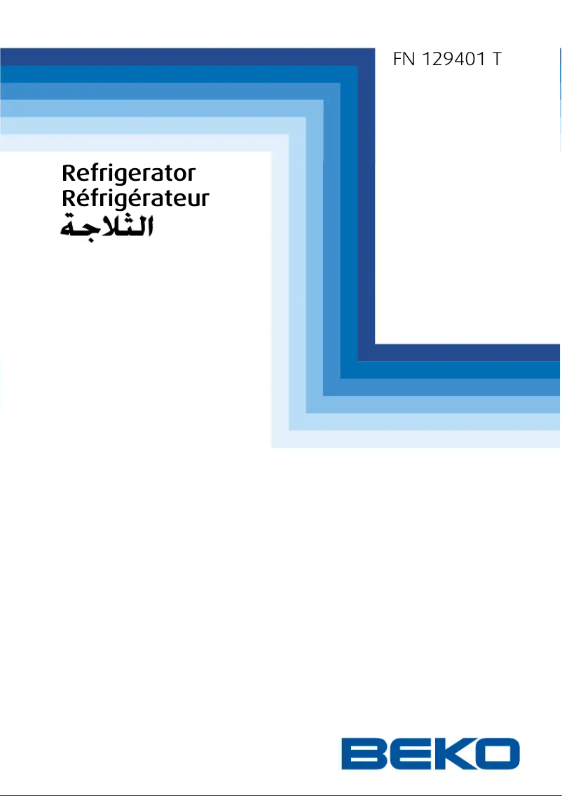 Page 1 de la notice Manuel utilisateur Beko FN 129401 T