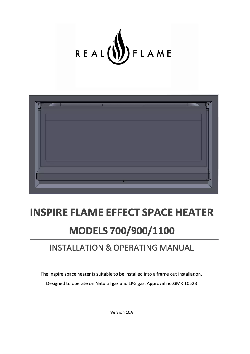 Page 1 de la notice Manuel utilisateur Real Flame Inspire 1100