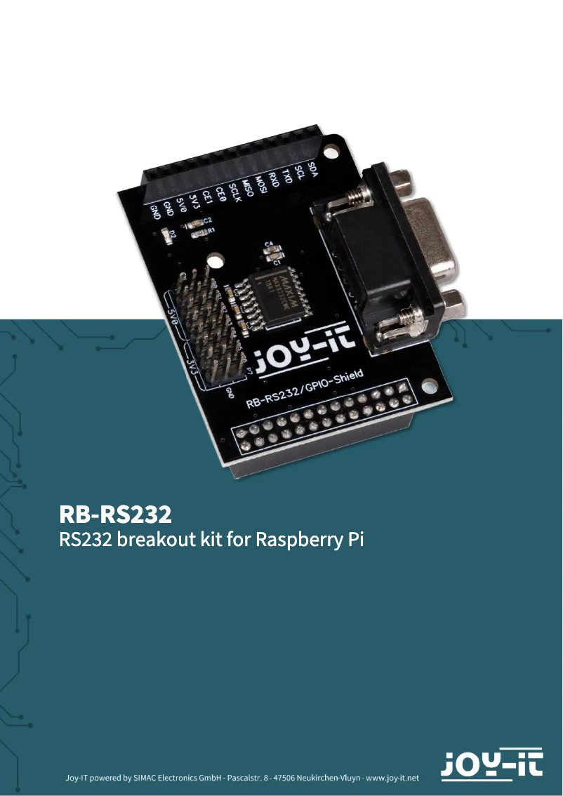 Page 1 de la notice Manuel utilisateur Joy-It RB-RS232