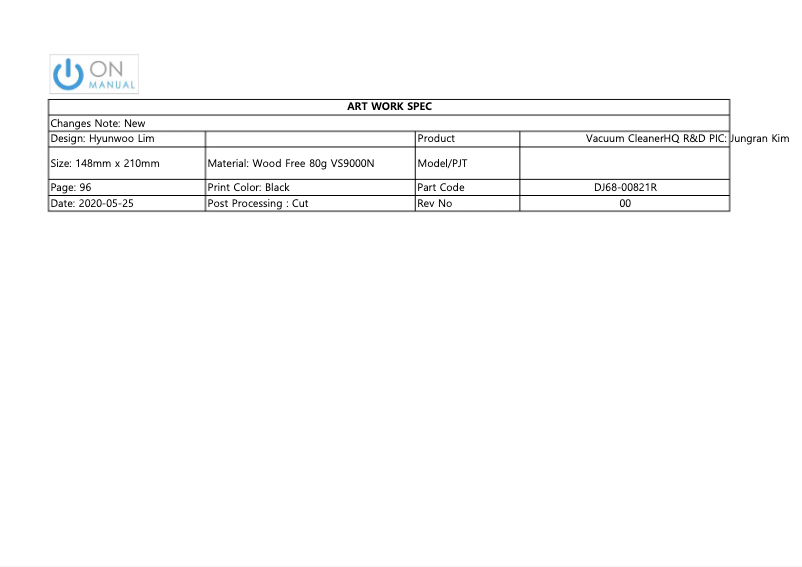Página 1 del manual Manual de usuario Samsung VS20R9046S3