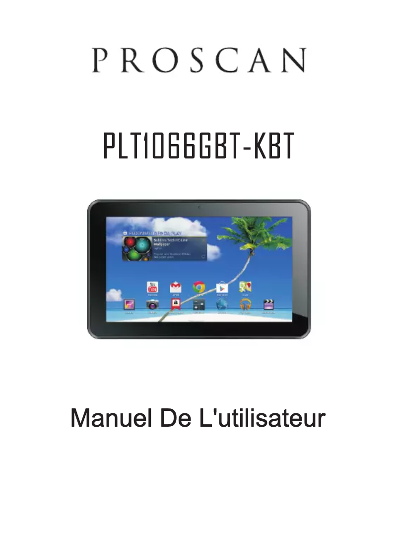 Page n°1 - Manuel utilisateur Proscan PLT1066-GBT-KBT