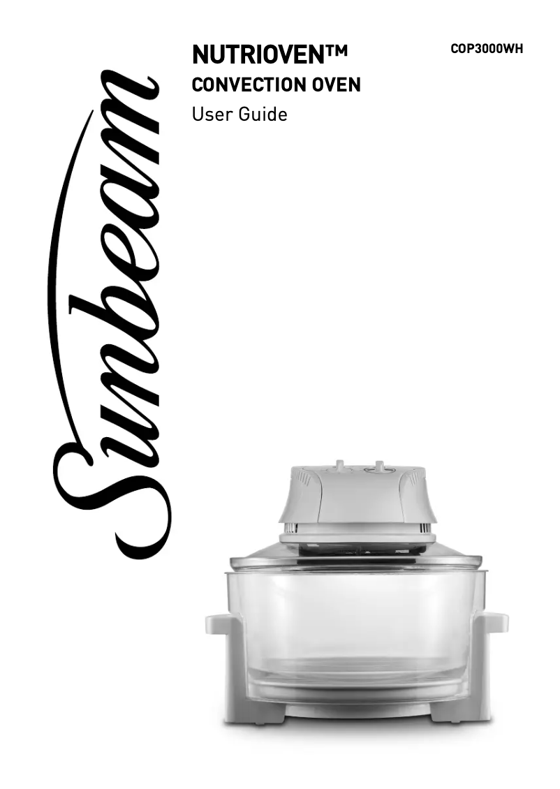 First page image of the manual for NutriOven COP3000WH