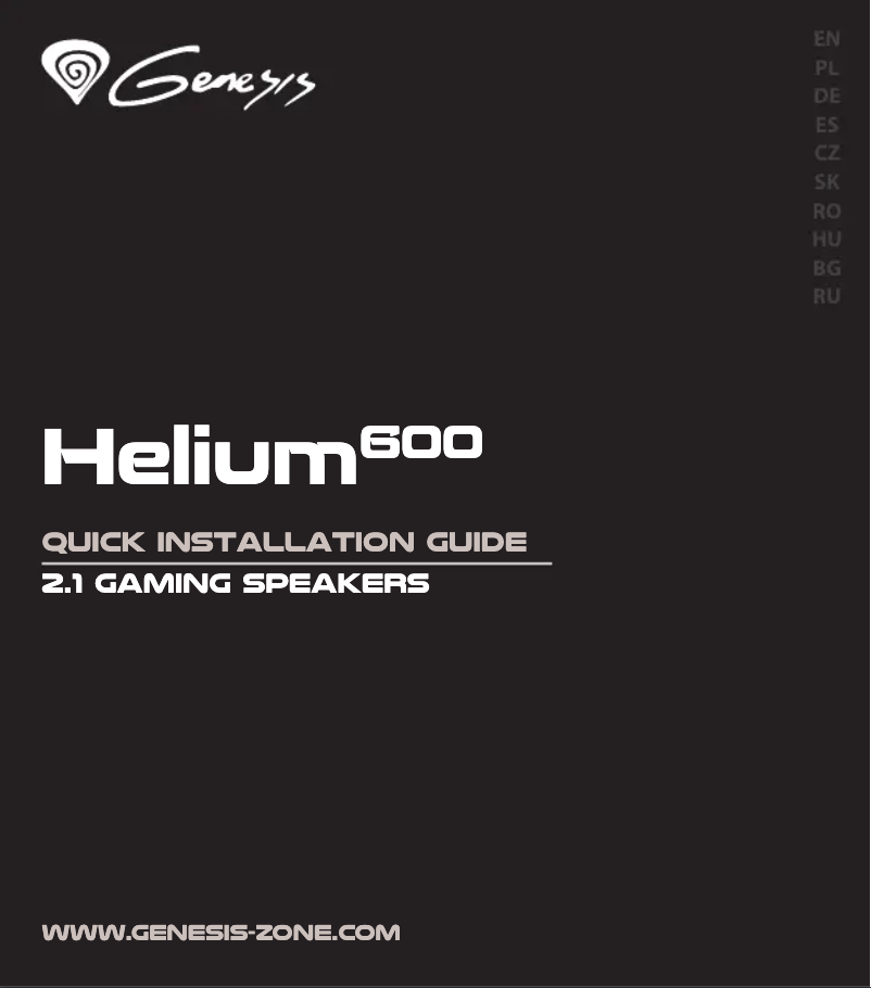 Page n°1 - Manuel utilisateur Genesis Helium 600