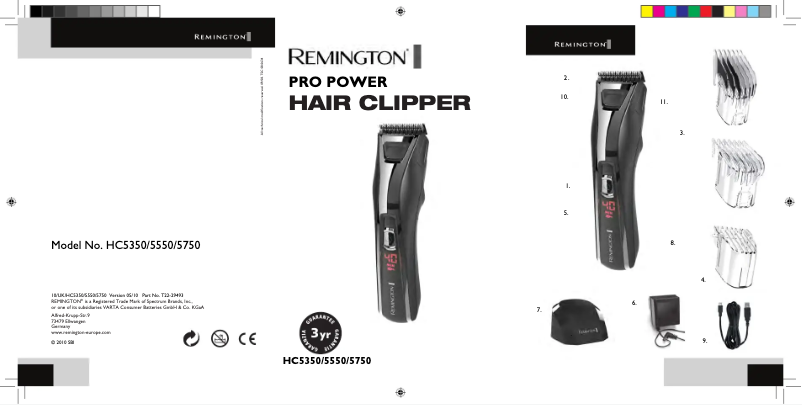 Page n°1 - Manuel utilisateur Remington HC5750