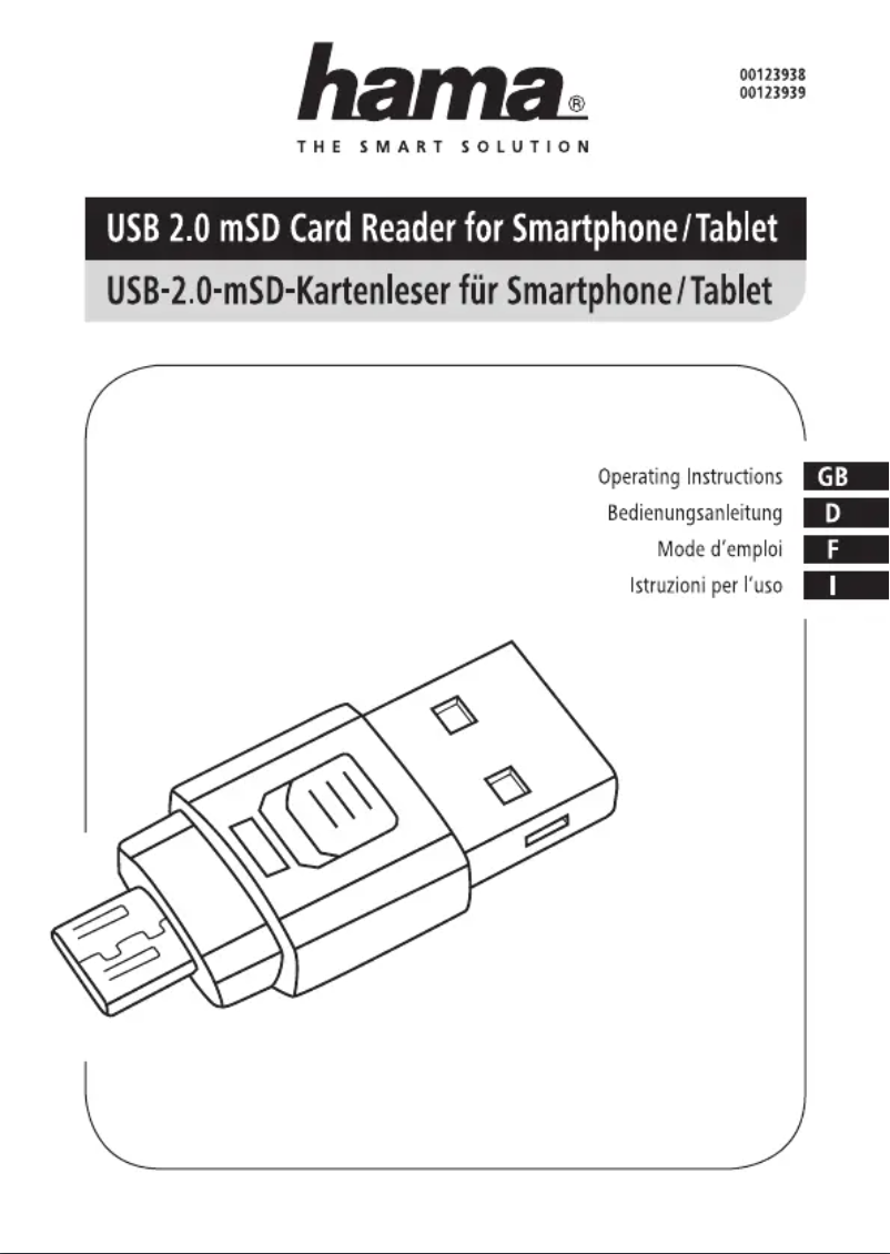 Page 1 de la notice Manuel utilisateur Hama 00123938