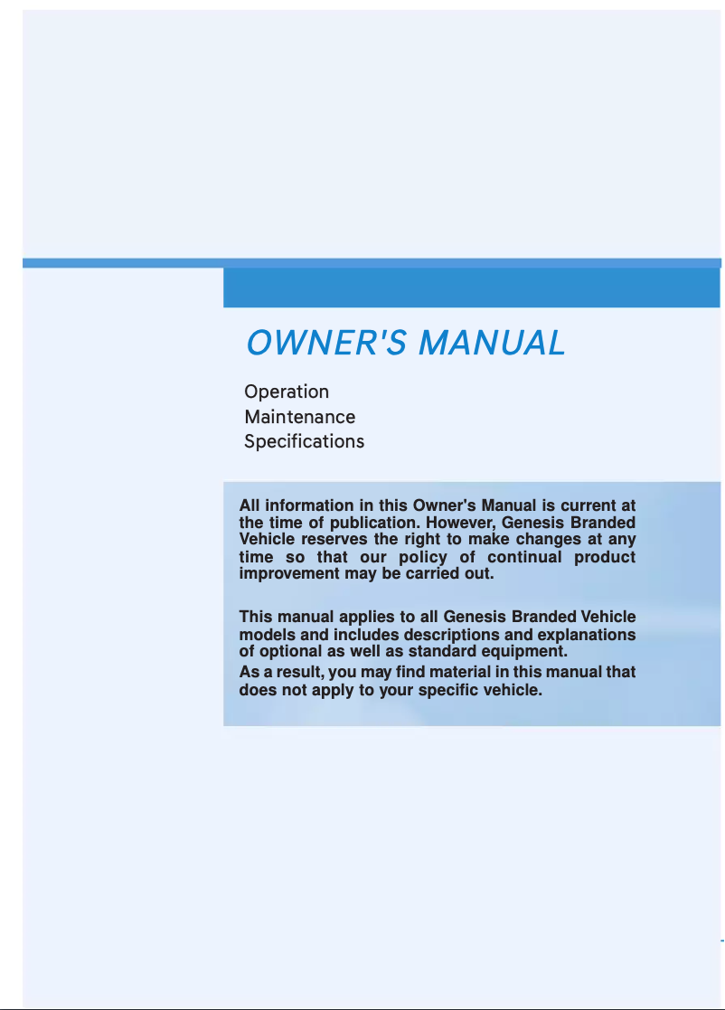 Página 1 del manual Manual de usuario Genesis G90 (2020)