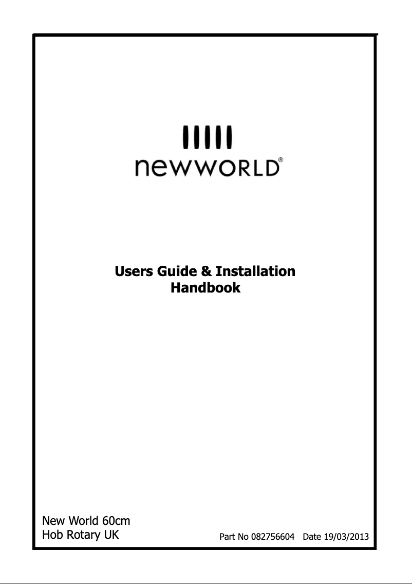 Page n°1 - Manuel utilisateur New World NWCR601