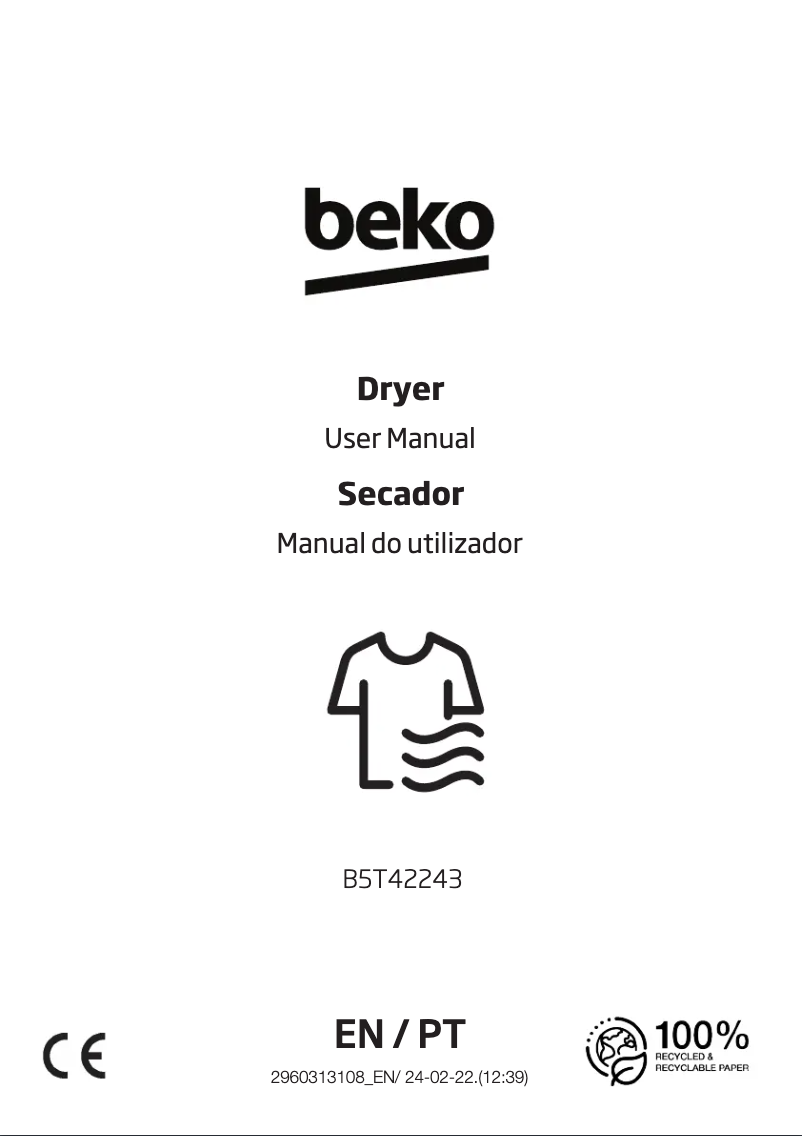Page 1 de la notice Manuel utilisateur Beko B5T42243