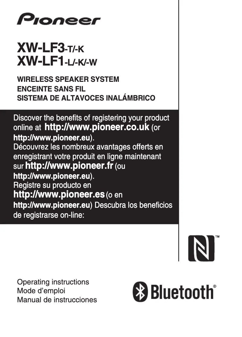 Page n°1 - Manuel utilisateur Pioneer XW-LF1-K