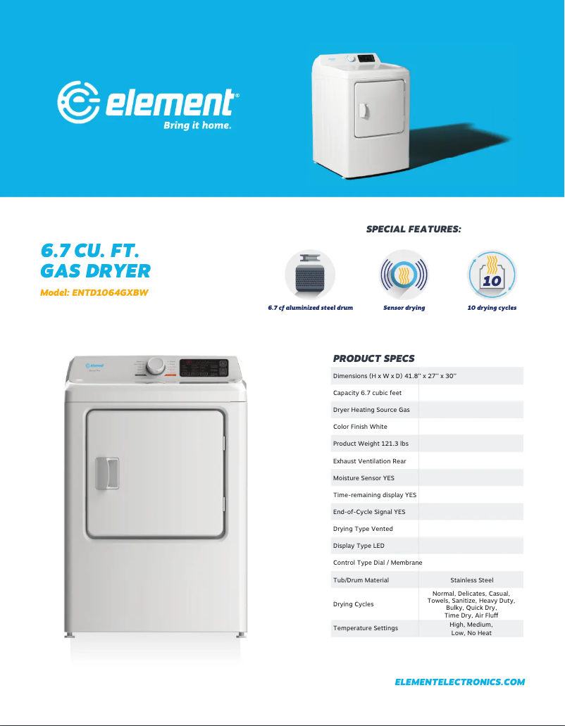 Image de la première page du manuel de l'appareil ETDG6727CW