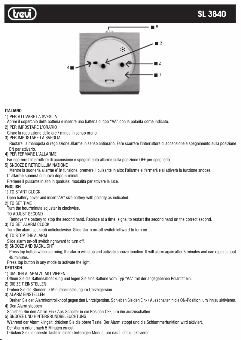 Image de la première page du manuel de l'appareil SL 3840