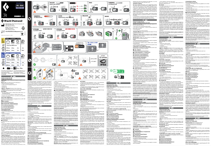 Page 1 of the manual User Manual Black Diamond Cosmo 350