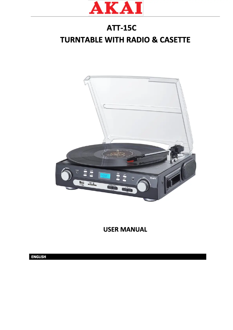 Page n°1 - Manuel utilisateur AKAI ATT-15C