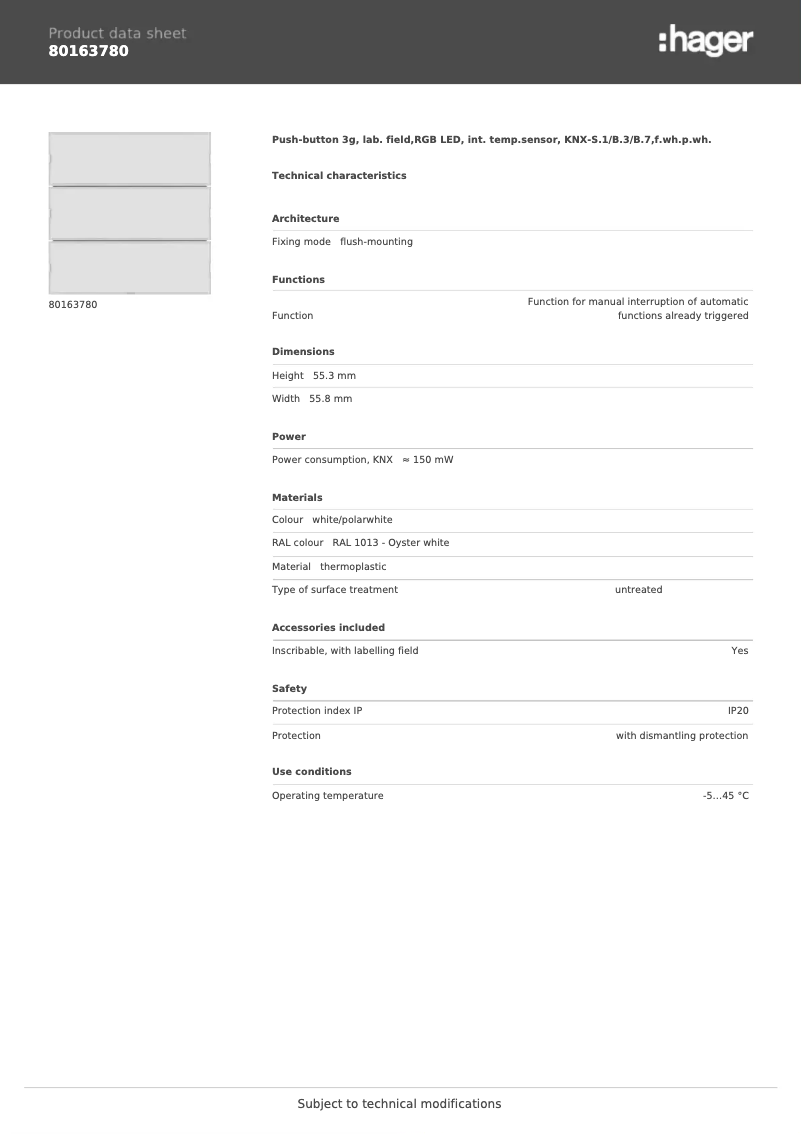 Image de la première page du manuel de l'appareil 80163780
