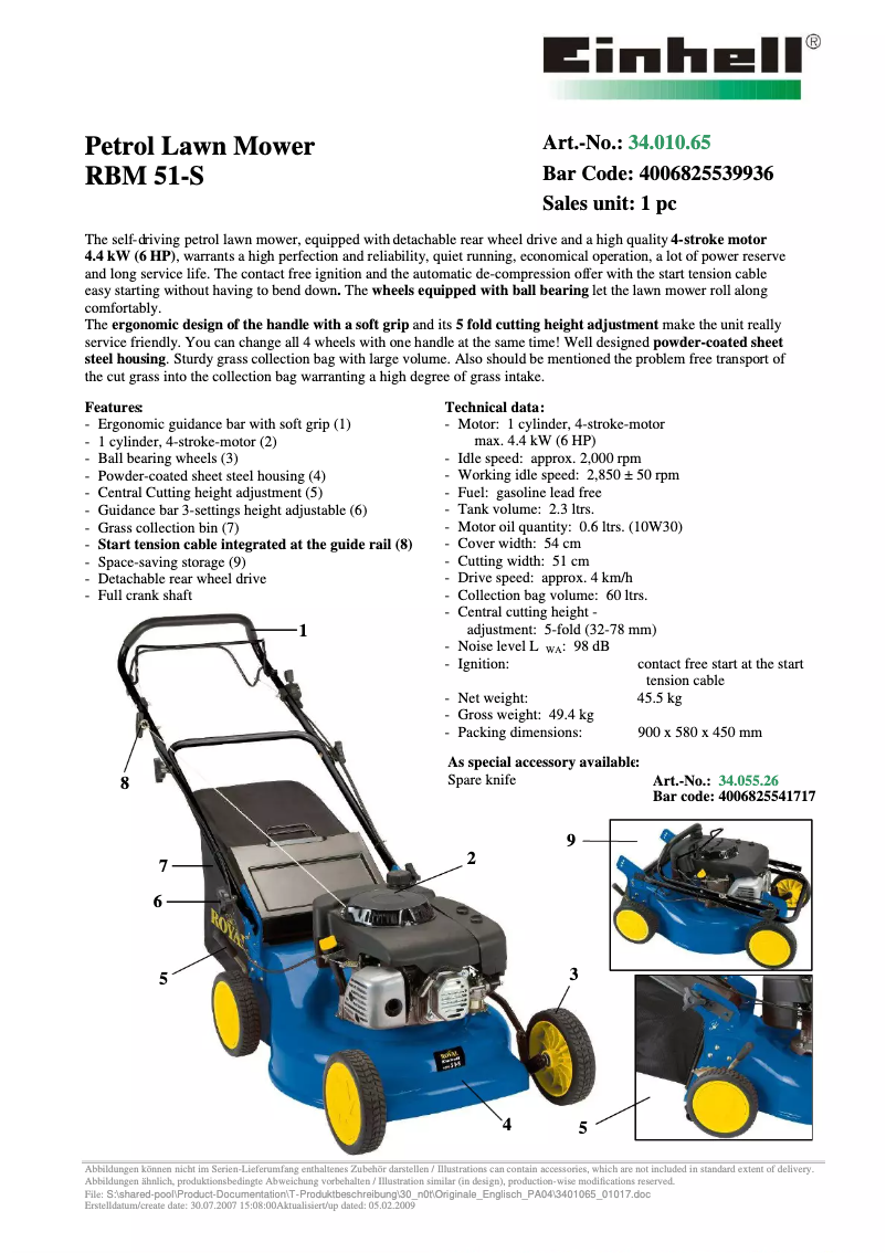 Image de la première page du manuel de l'appareil Rpyal RBM 51 S