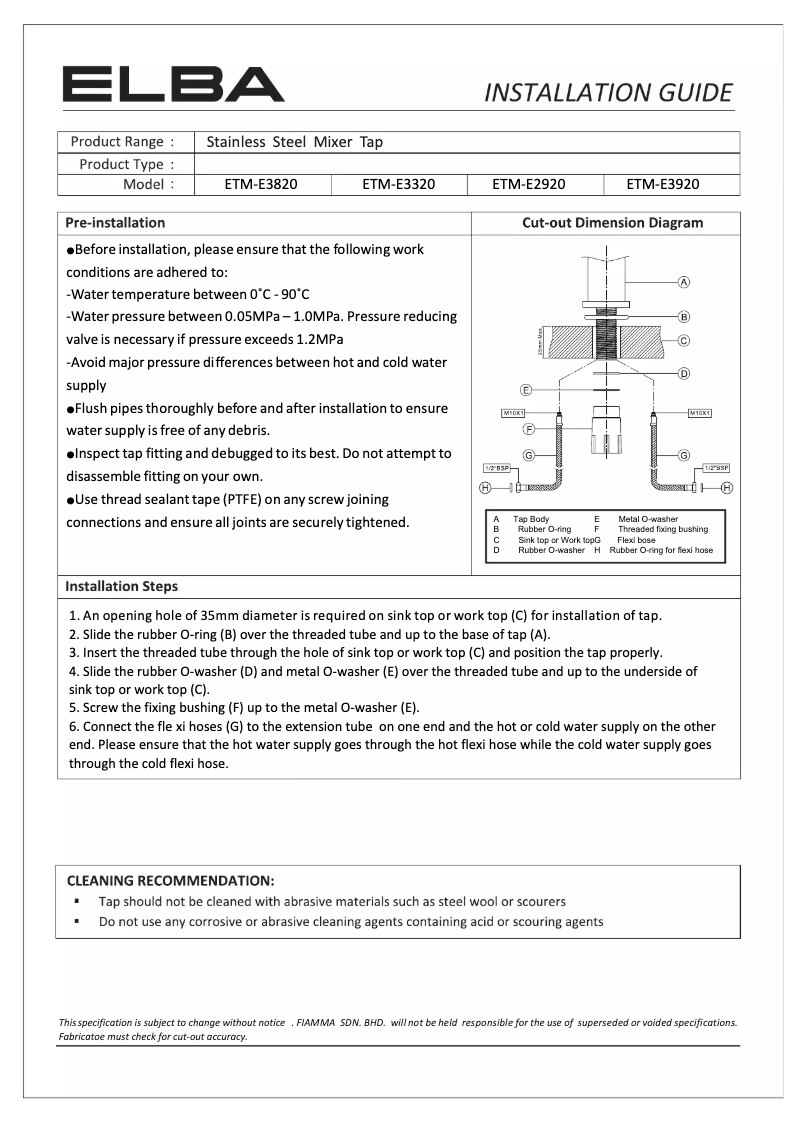 Image de la première page du manuel de l'appareil ETM-E3320