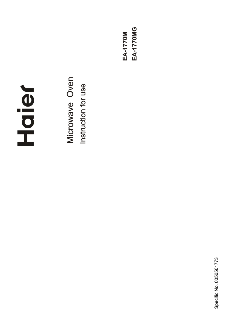 Page n°1 - Manuel utilisateur Haier EA-1770M
