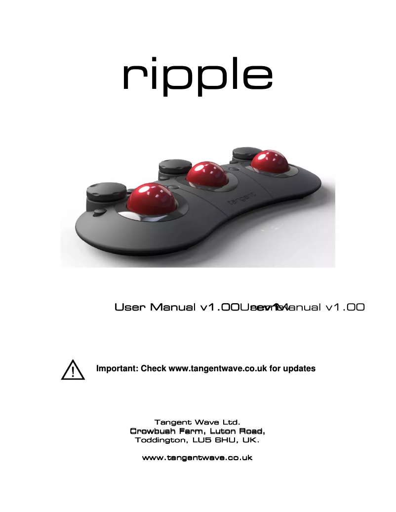 Image de la première page du manuel de l'appareil RIPPLE