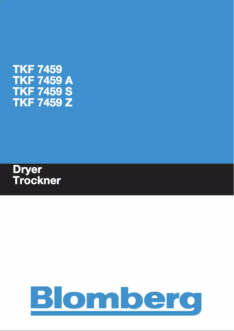 Page n°1 - Manuel utilisateur Blomberg TKF 7459 S