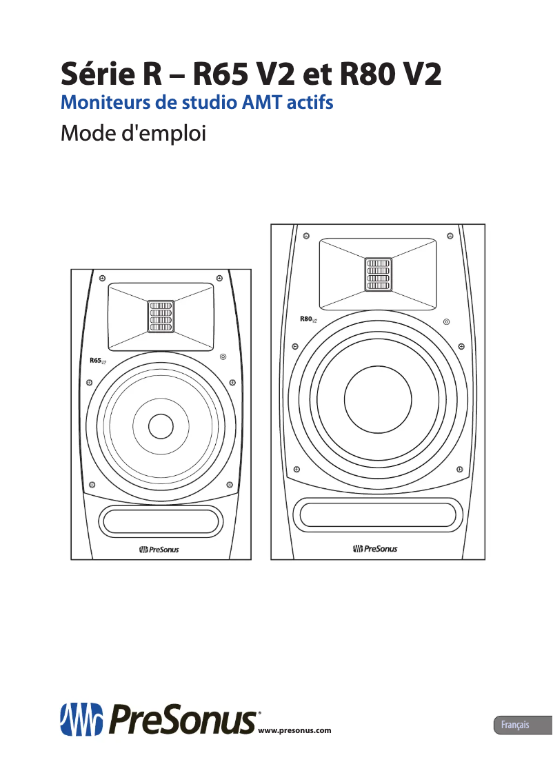 Page 1 of the manual User Manual PreSonus R65 V2