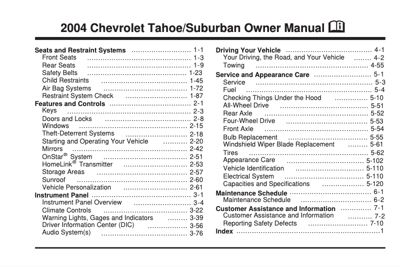 Image de la première page du manuel de l'appareil Tahoe (2024)