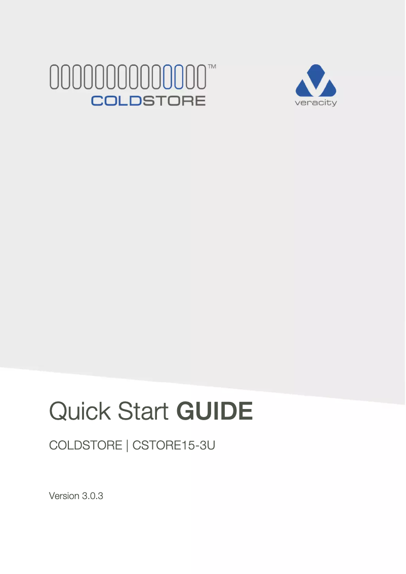 Image de la première page du manuel de l'appareil Coldstore 3u