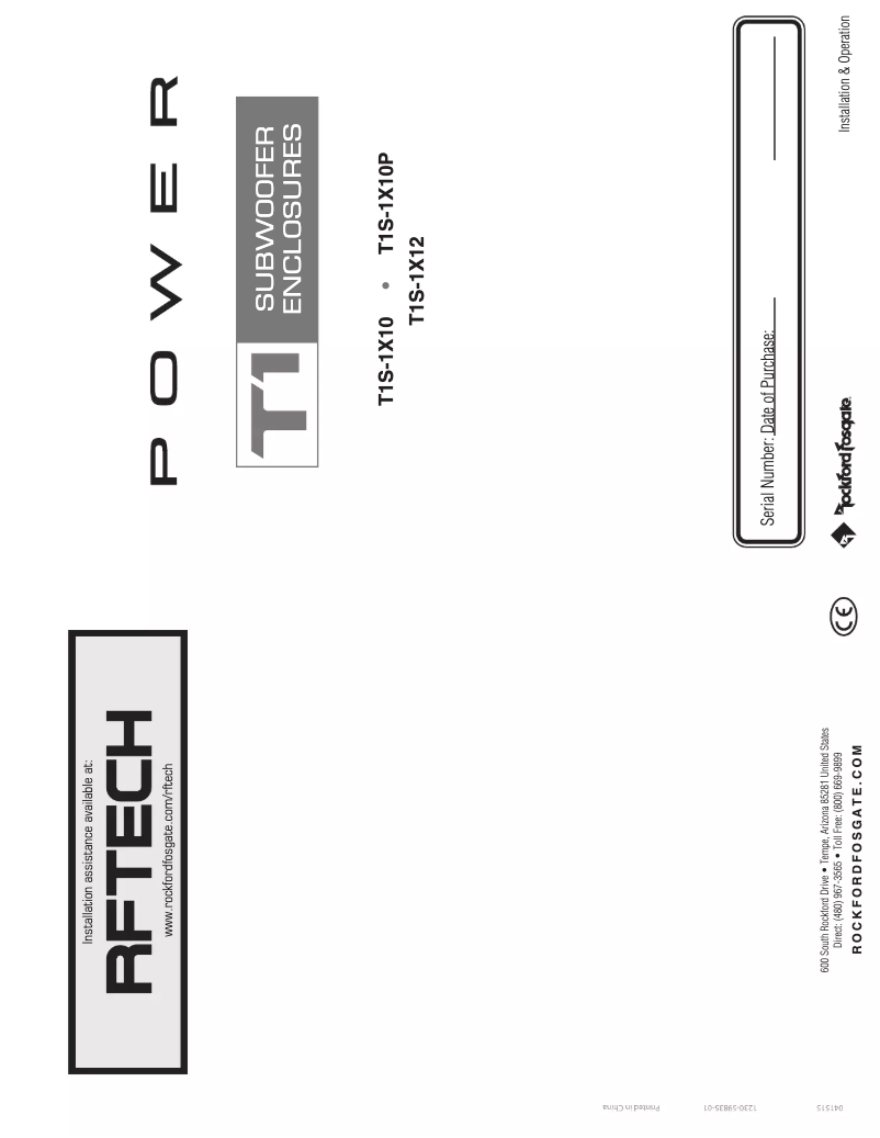 Image de la première page du manuel de l'appareil Power T1S-1X12