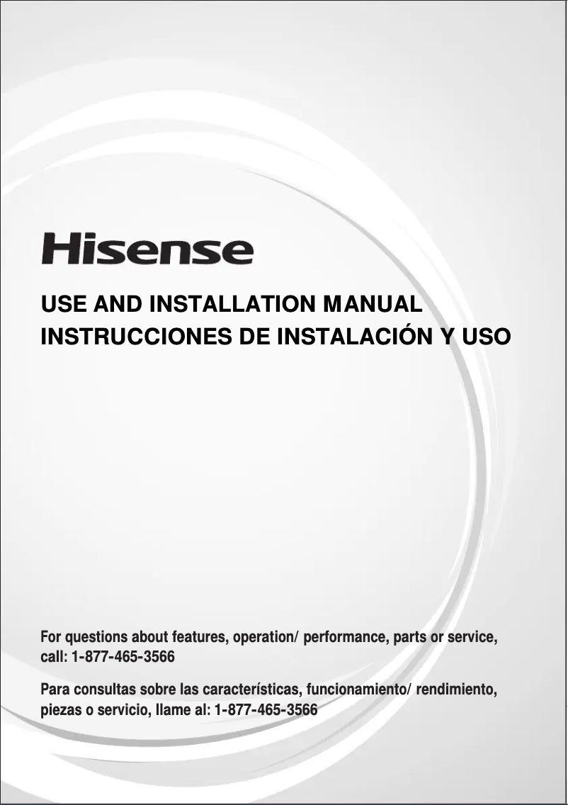 Page 1 de la notice Manuel utilisateur Hisense AHP0822CW1W