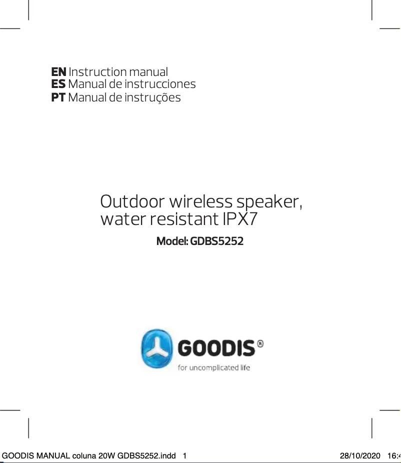 Image de la première page du manuel de l'appareil GPB5384T87