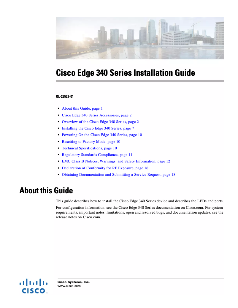 Page n°1 - Manuel utilisateur Cisco Edge 340