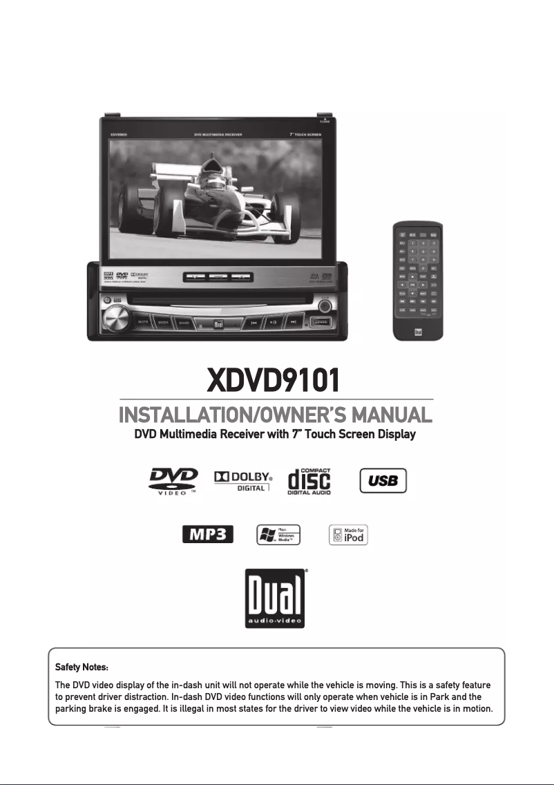 Page 1 de la notice Manuel utilisateur Dual XDVD9101