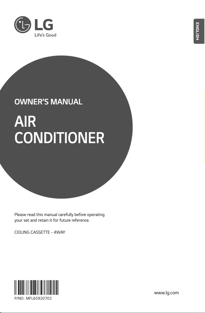 Page 1 de la notice Manuel utilisateur LG JRNU12GTPA4