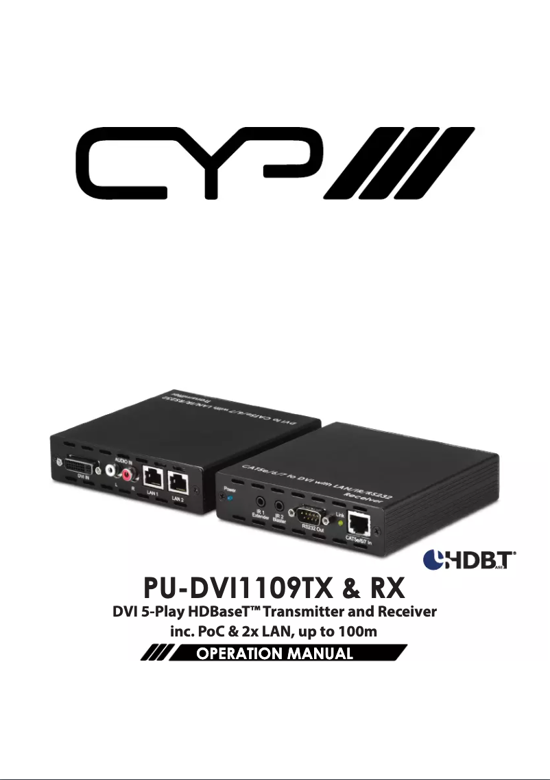 Page n°1 - Manuel utilisateur CYP PU-DVI1109TX
