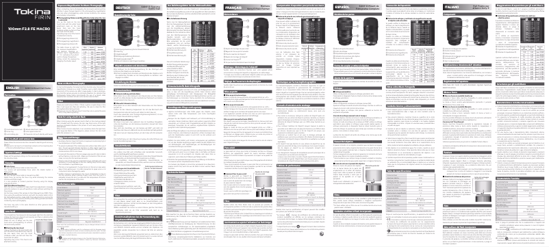 Image de la première page du manuel de l'appareil Opera 16-28mm F2.8 FF CEF