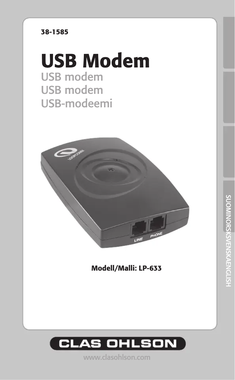 Page 1 de la notice Manuel utilisateur Clas Ohlson LP-633