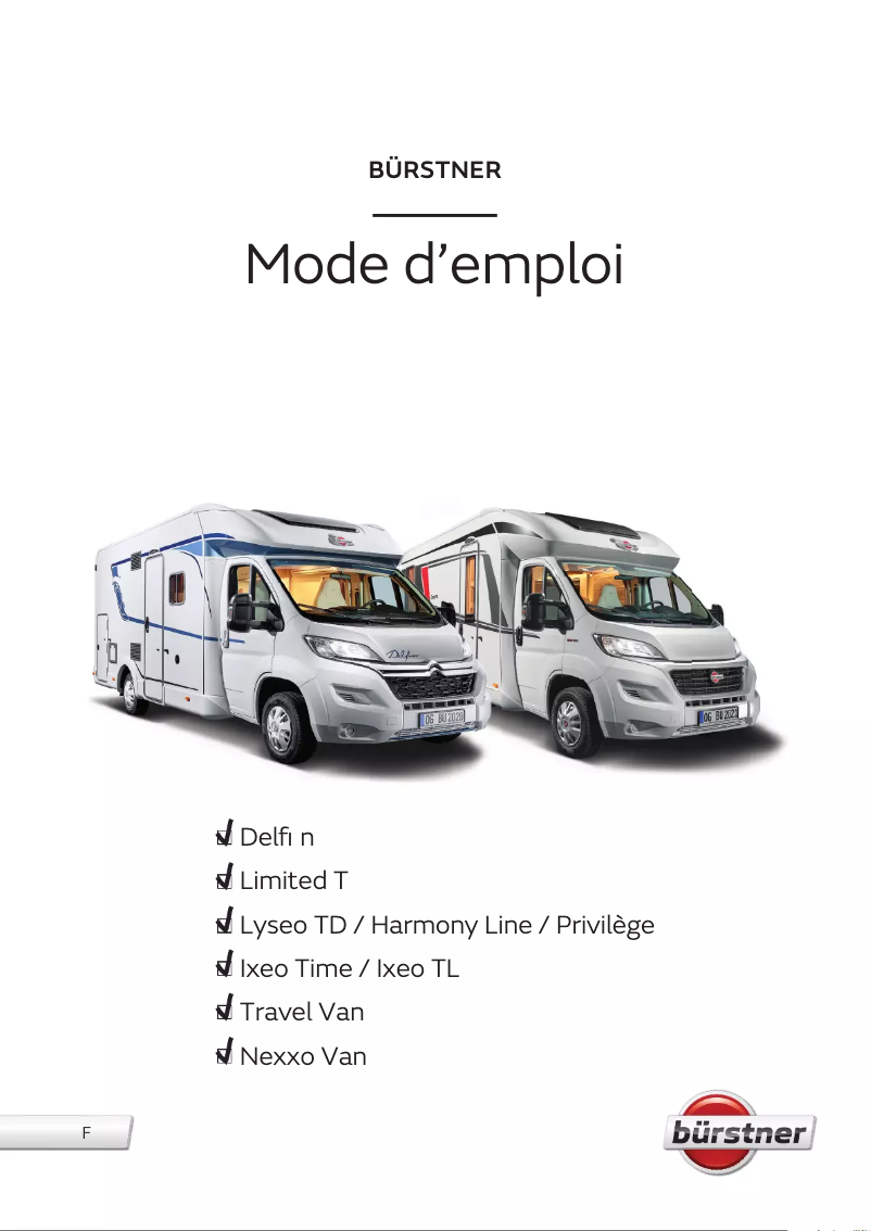 Image de la première page du manuel de l'appareil Nexo Van (2021)
